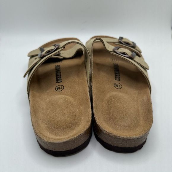 CUSHIONAIRE Women's Cork Footbed Sandal With +Comfort 7 TAN - Picture 4 of 7